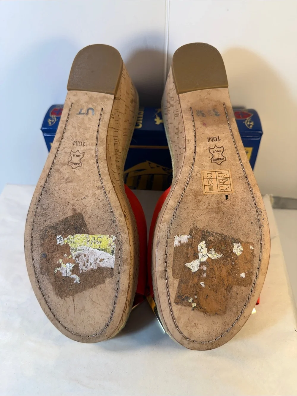 Tory Burch Red Bow Cork Wedge Slide Sandals - Women's